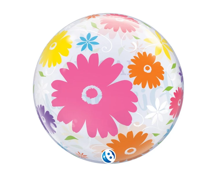 Balon Takara BUBBLE BALLOON Birthday Flowers & Filigree, 22"