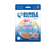 Balon Takara BUBBLE BALLOON Birthday Flowers & Filigree, 22"