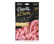 Balony Beauty&Charm, metaliki różowe 12"/ 50 szt.