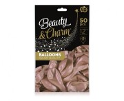 Balony Beauty&Charm, metaliki j. różowe 12"/ 50 szt.