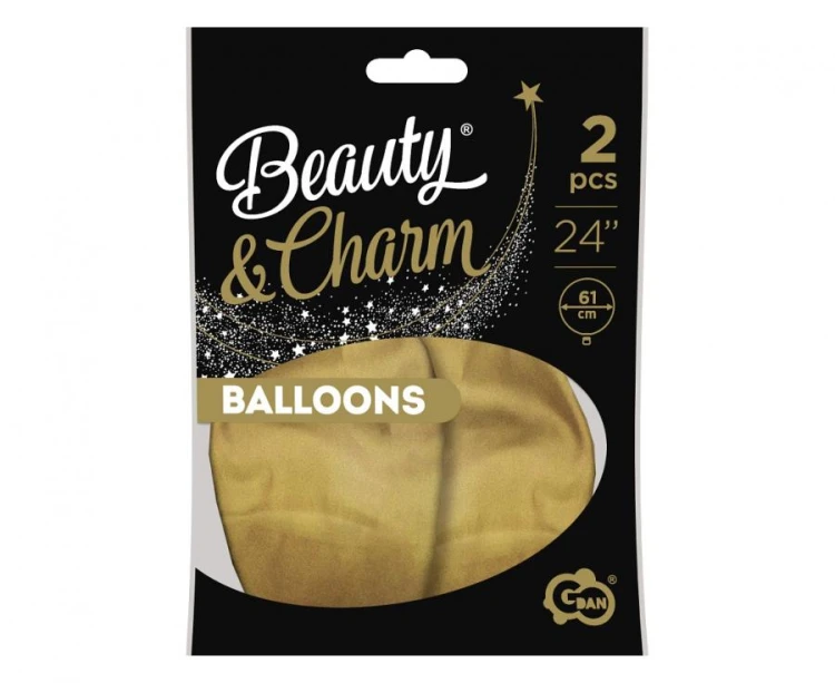 Balony Beauty&Charm, platynowe j. złote 24"/ 2 szt.