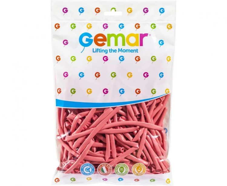 Balony D4 - Rurki włoskie różowe delikatne 73/ 100 szt. (macaron)