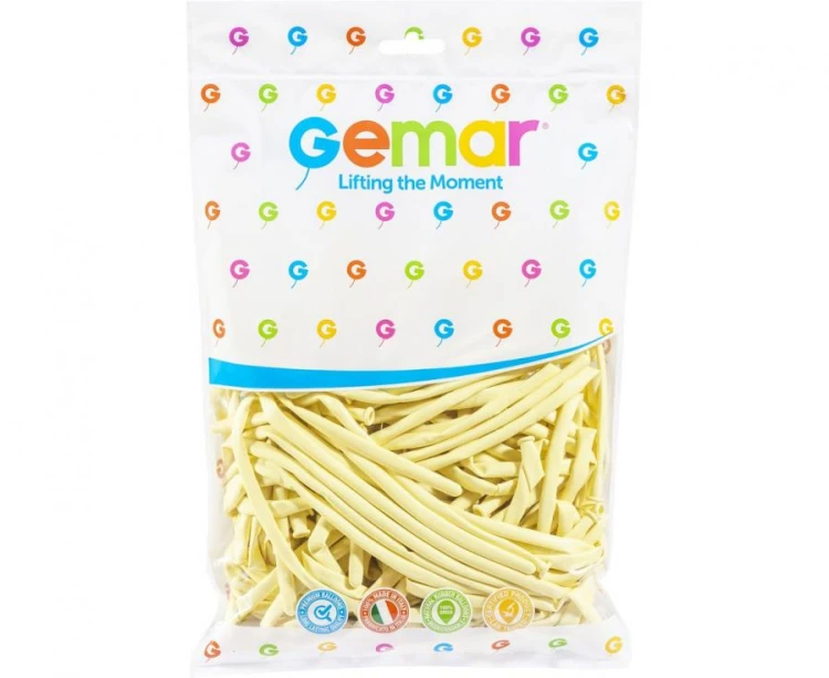 Balony D4 - Rurki włoskie kość słoniowa 59/ 100 szt. (macaron)