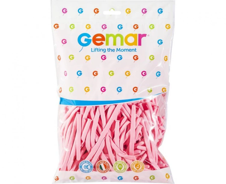 Balony D4 - Rurki włoskie jasnoróżowe 57/ 100 szt.