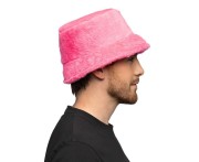 Pluszowy kapelusz Bucket Pink Rave - różowy festiwalowy rybaczka Boland