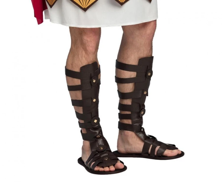 Brązowe sandały rzymskie rzymianina gladiatora - Buty na imprezę Boland