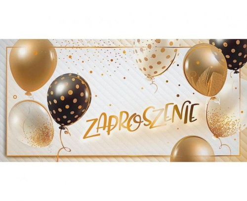 Zaproszenie ogólne, Balony, 17x8,5 cm, 10 szt.