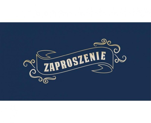 Zaproszenie ogólne, granatowe, 17x8,5 cm, 10 szt.