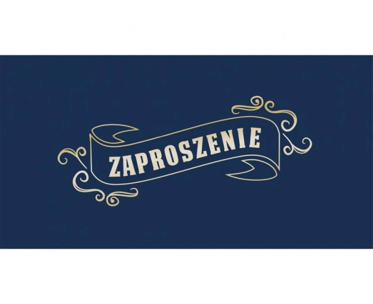 Zaproszenie ogólne, granatowe, 17x8,5 cm, 10 szt.