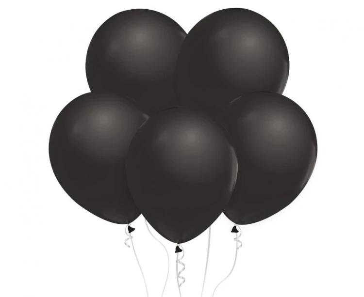 Balony Beauty&Charm, metaliki czarne 12"/ 50 szt.