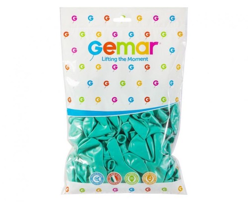 Balony G90 pastel 10" - turkusowo-zielone 50/ 100 szt (macaron)