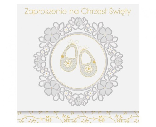 Zaproszenia na Chrzest Święty buciki Polmak - zaproszenia chrzciny 10 szt.
