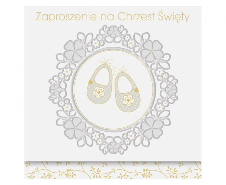 Zaproszenia na Chrzest Święty buciki Polmak - zaproszenia chrzciny 10 szt.