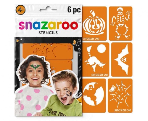Szablony do malowania twarzy Halloween Snazaroo - wzory pomarańczowe 6szt