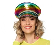 Tęczowa czapka rockowa z ćwiekami Boland - czapka z daszkiem Rainbow