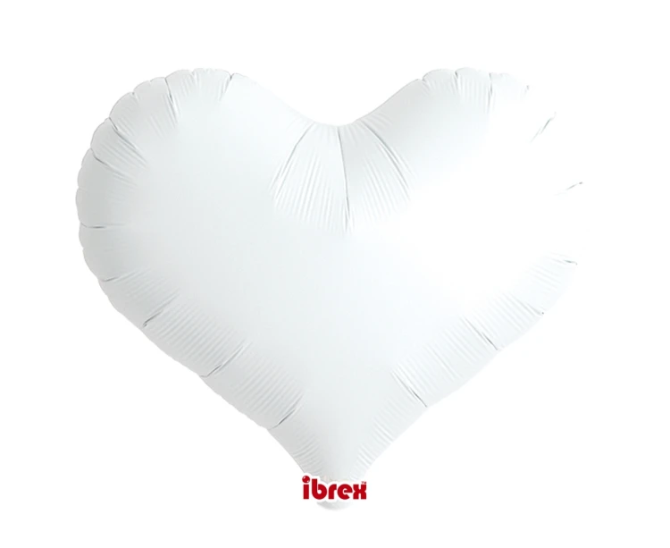 Białe balony foliowe serca 45cm Ibrex - balony na hel serca 5 szt.