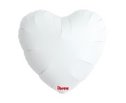 Biały balon foliowy serce metaliczny 45cm Ibrex - balony na hel 5 szt.