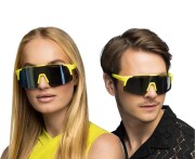 Okulary żółte Disco Party Zouk neonowe Boland - retro okulary imprezowe