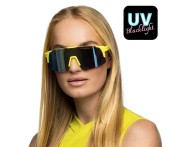 Okulary żółte Disco Party Zouk neonowe Boland - retro okulary imprezowe