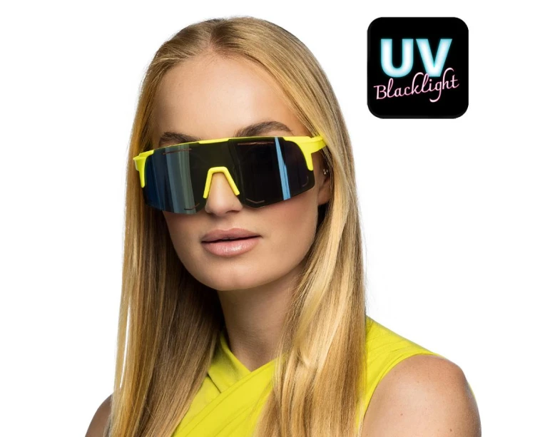 Okulary żółte Disco Party Zouk neonowe Boland - retro okulary imprezowe