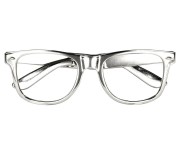 Srebrne okulary na imprezę disco retro Boland 3 szt. - okulary imprezowe