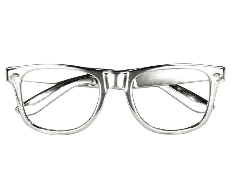Srebrne okulary na imprezę disco retro Boland 3 szt. - okulary imprezowe