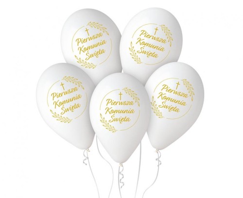 Balony Premium Pierwsza Komunia Św. (kłosy), 12"/ 25 szt.