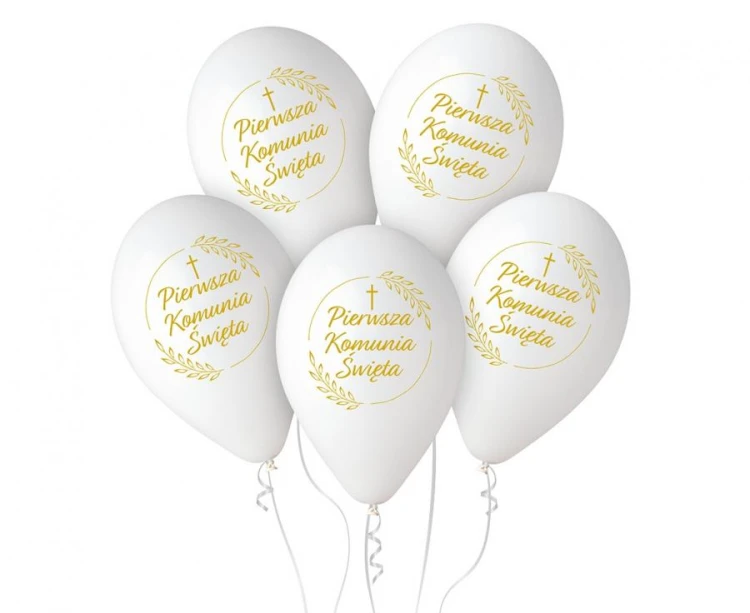 Balony Premium Pierwsza Komunia Św. (kłosy), 12"/ 25 szt.