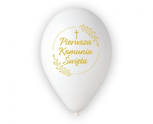Balony Premium Pierwsza Komunia Św. (kłosy), 12"/ 25 szt.