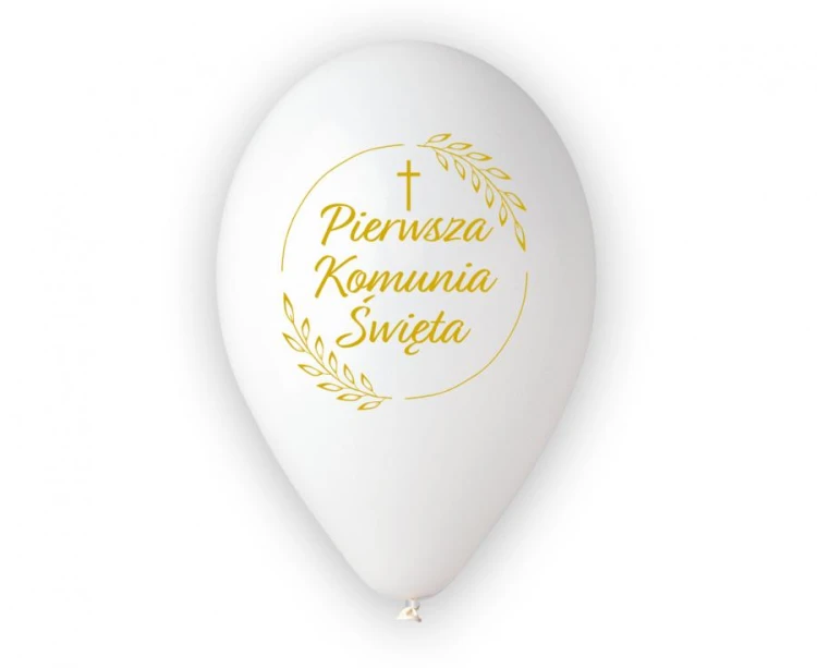 Balony Premium Pierwsza Komunia Św. (kłosy), 12"/ 25 szt.