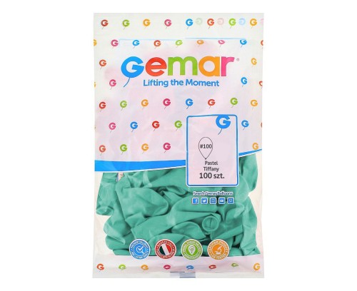 Balony Gemar 10", pastel miętowe Tiffany, 100szt.