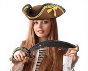 Kapelusz piratki piracki brązowy Godan - nakrycie głowy pirat na bal