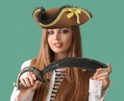 Kapelusz piratki piracki brązowy Godan - nakrycie głowy pirat na bal