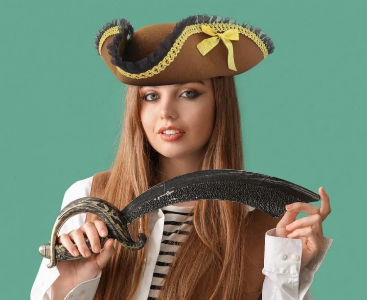 Kapelusz piratki piracki brązowy Godan - nakrycie głowy pirat na bal
