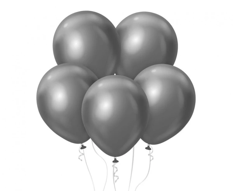 Balony Beauty&Charm, platynowe grafitowe 18"/ 5 szt.