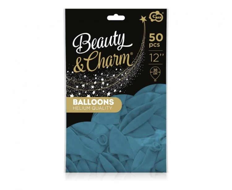 Balony Beauty&Charm, pastelowe Ocean Blue 12"/ 50 szt.