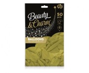 Balony Beauty&Charm, pastelowe oliwkowe 12"/ 50 szt.