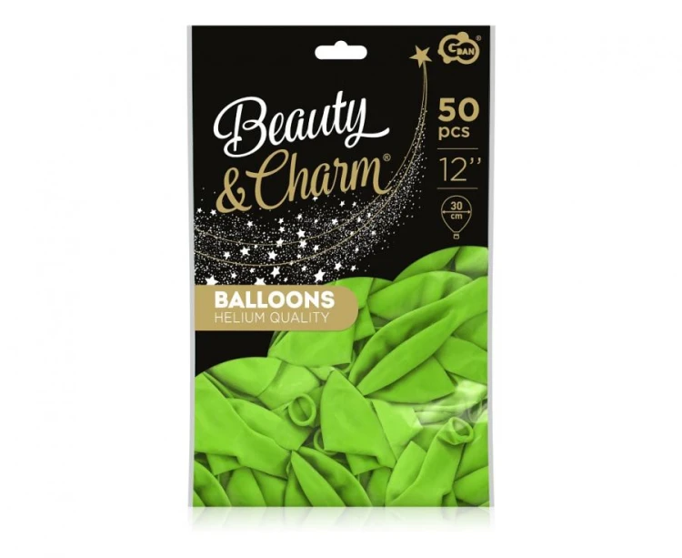 Balony Beauty&Charm, pastelowe pistacjowe 12"/ 50 szt.