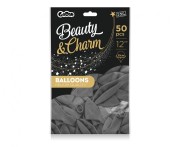 Balony Beauty&Charm, pastelowe szare 12"/ 50 szt.