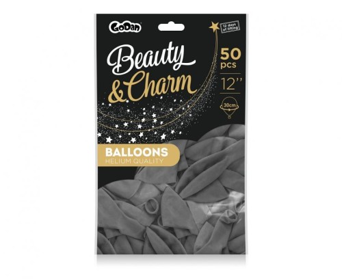 Balony Beauty&Charm, pastelowe szare 12"/ 50 szt.