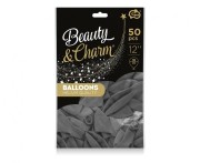 Balony Beauty&Charm, pastelowe szare 12"/ 50 szt.