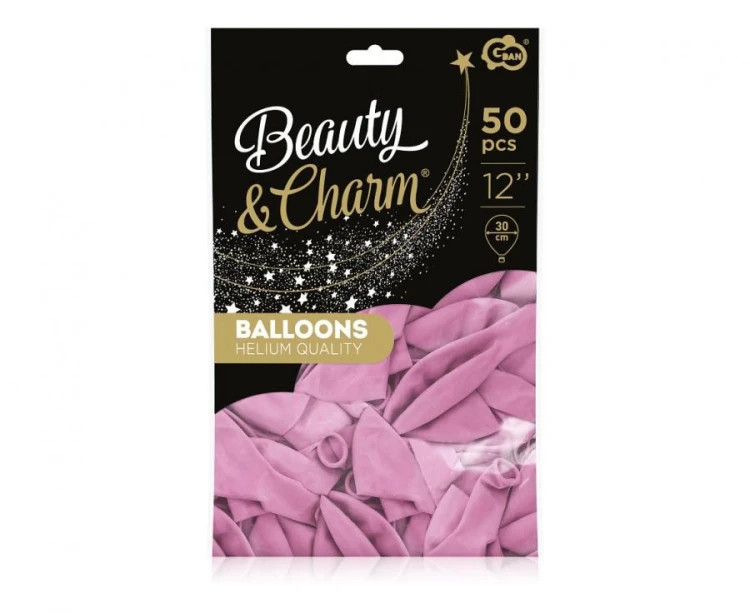 Balony Beauty&Charm, makaronowe liliowe 12"/ 50 szt.