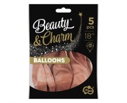 Balony Beauty&Charm, platynowe różowo-złote 18"/ 5 szt.