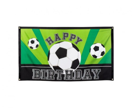 Flaga piłkarska Happy Birthday - urodzinowy baner piłka nożna