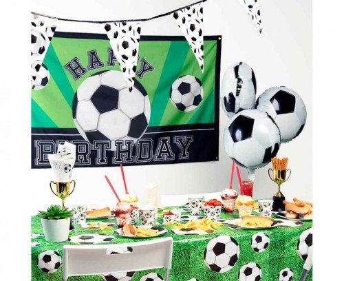 Flaga piłkarska Happy Birthday - urodzinowy baner piłka nożna