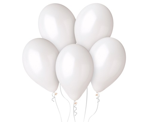 Balony metaliczne perłowo-białe - duże balony komunijne 50szt