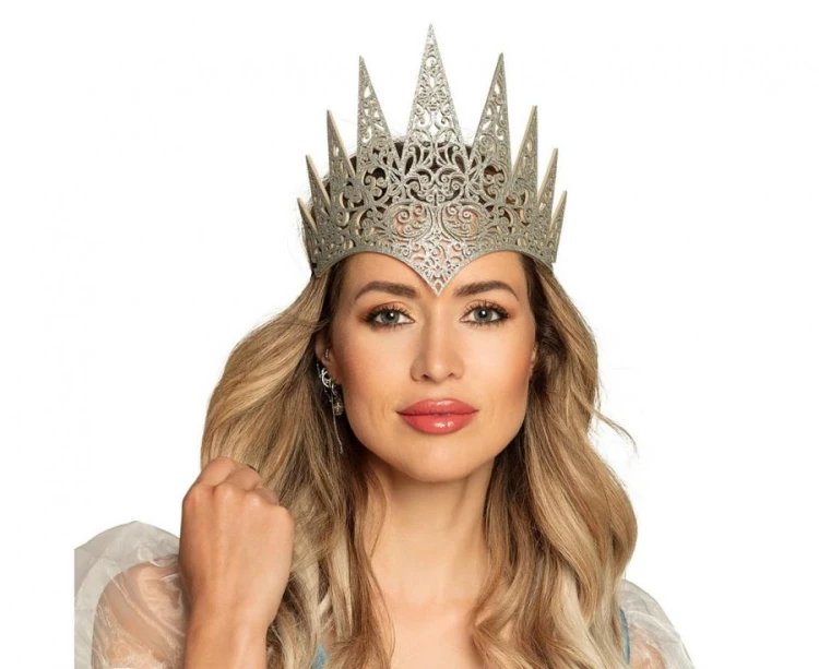 Korona Królowej Lodu srebrna tiara - strój Elsy na bal księżniczka