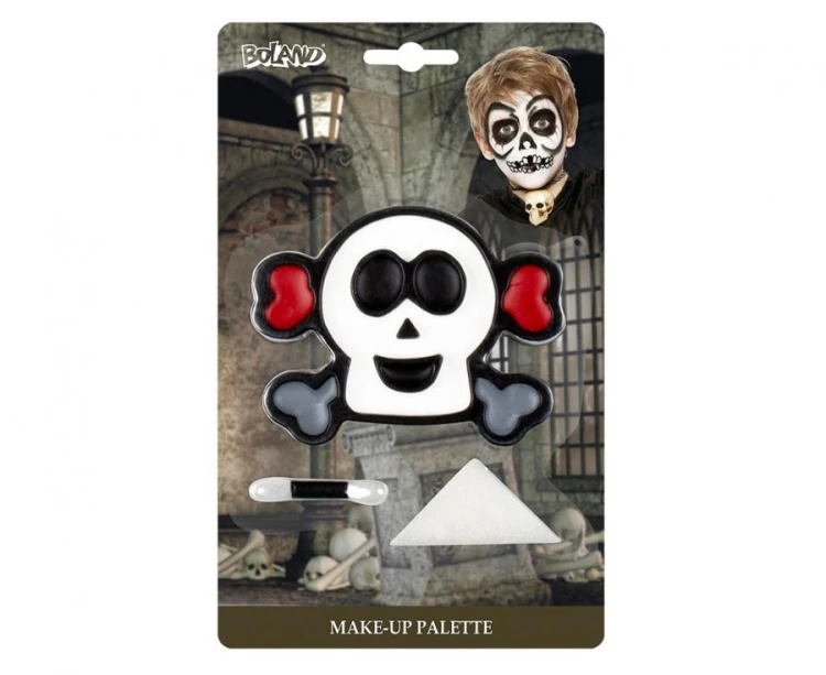 Zestaw farbek do twarzy czaszka makijaż Halloween - paleta Boland
