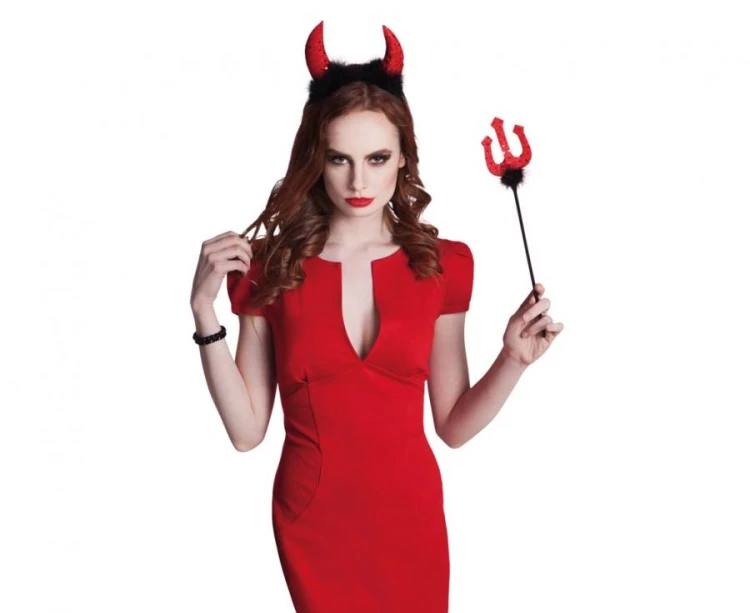 Zestaw diabła rogi opaska trójząb widły - strój na Halloween Boland