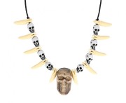 Naszyjnik zęby czaszki jaskiniowca voodoo - naszyjnik kości Boland